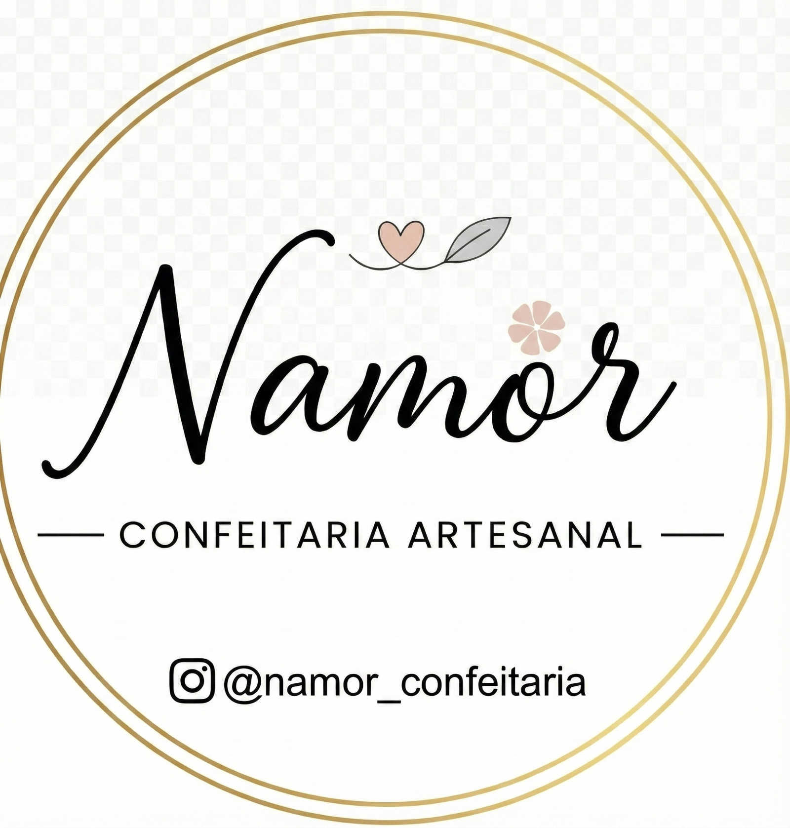 Logo Namor Confeitaria com design elegante e cores suaves